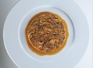 Cèpes de châtaignier et foie gras de canard en gratin par Alain Ducasse