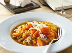 Risotto au potimarron et ricotta fumée