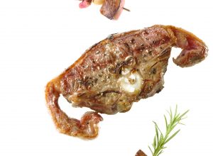 Lamb-chop grillée, brochette d’abats