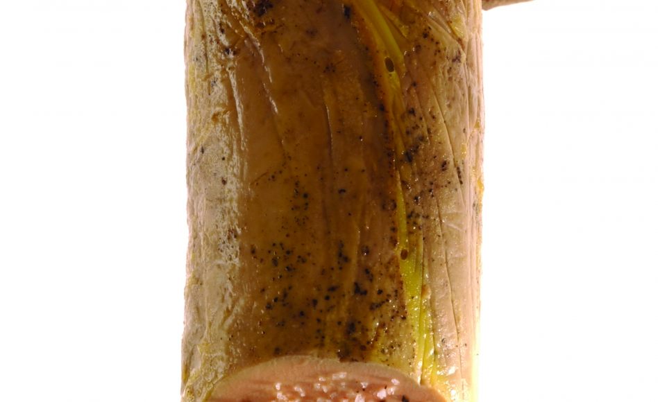 Foie gras de canard des landes confit, pain au levain grillé au feu de bois