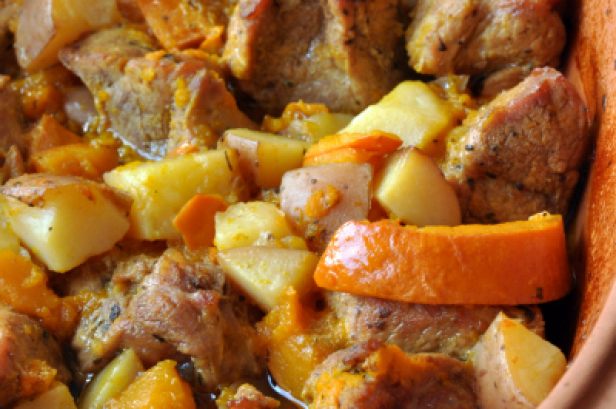 Recette d'épaule de veau aux épices, pommes de terre et potimarron par Pascale Weeks