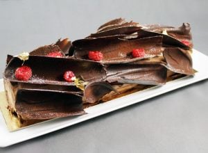 Bûche chocolat-framboise