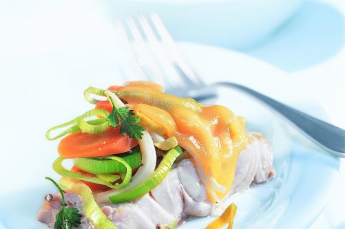 Saumon Aux Poireaux Et Au Vin Blanc Au Four Vapeur