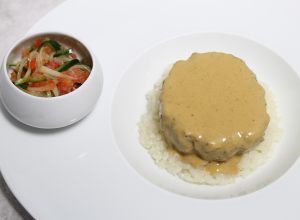 Bœuf coco/curry rouge, riz gluant