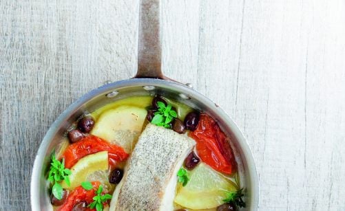 Lieu Au Plat Olive Citron Tomate Basilic