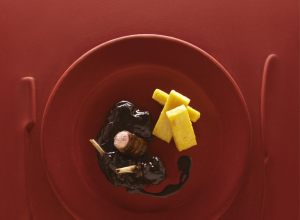 Conejo al chocolate et panisses par Alain Ducasse