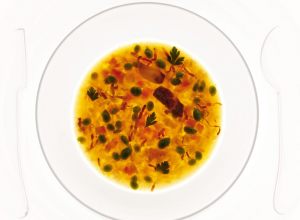 Riz aux fèves fraîches en bouillon par Alain Ducasse