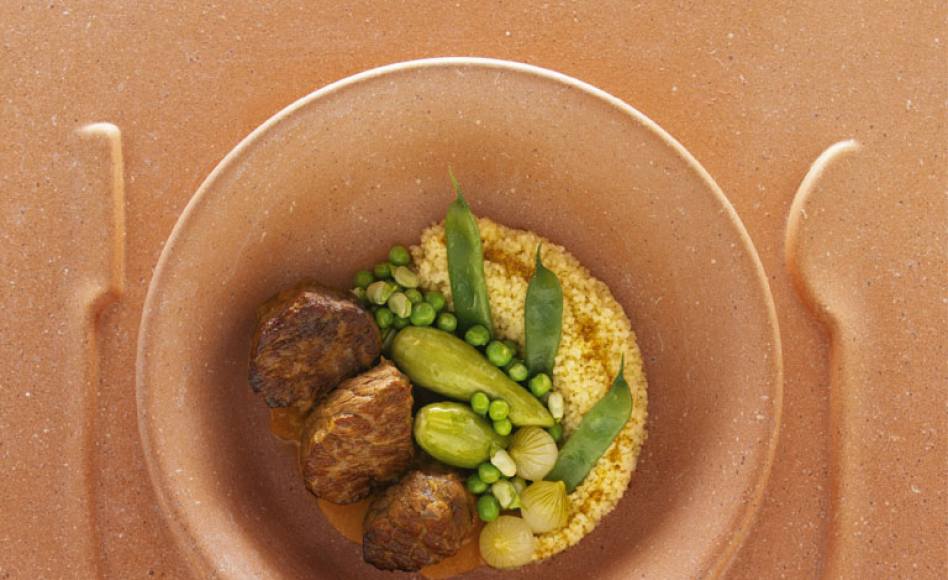 Couscous « al kharif » aux légumes verts printaniers par Alain Ducasse