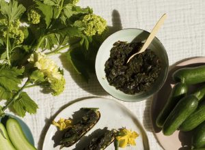 Recette de concombres & algues fraîches par Romain Meder