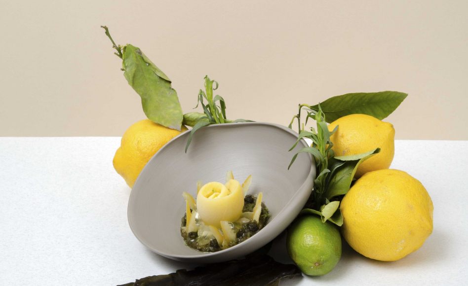 Citrons niçois, algues kombu et pistou d’estragon
