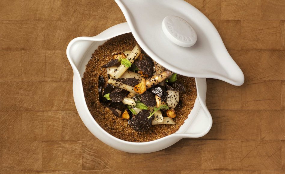 Recette de quinoa d'anjou, truffe noire, racines et champignons par Alain Ducasse