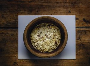 Recette des vermicelles, truffe blanche et risotto par Akrame Benallal
