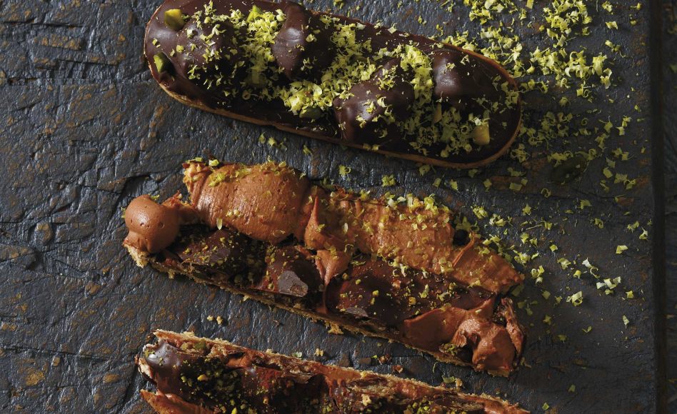 Tartelette chocolat-pistache façon cookies par Christophe Adam
