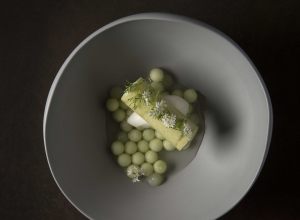 Recette de pomme verte, coriandre et yaourt par Mauro Colagreco