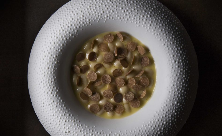 Recette d'haricots, truffe blanche et beurre de montagne par Mauro Colagreco