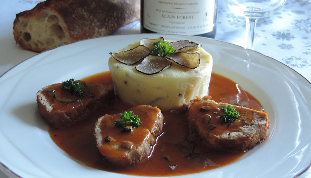 Recette de Noisettes de veau, purée à l'huile d'olive et brisures de