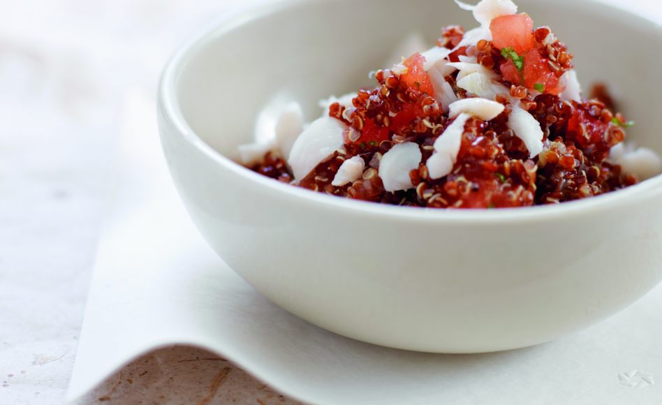 Quinoa, tomate et rascasse pour bébé par Alain Ducasse