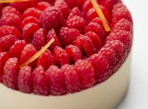 L'entremets pomelo et framboise