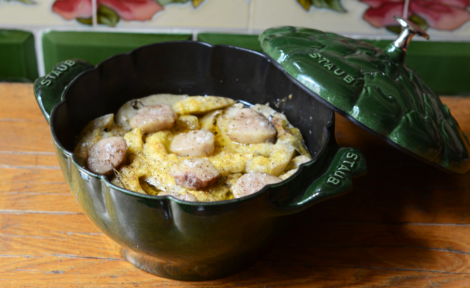 recette de gratin de cardons, artichauts et moelle