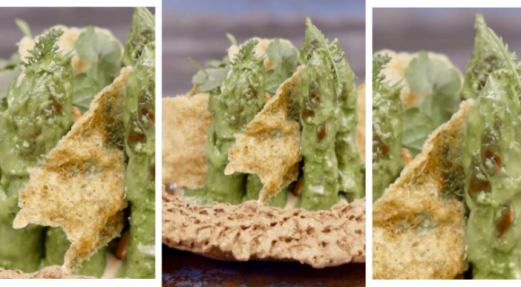 La recette époustouflante d'asperges vertes de Jean Sulpice, chef de l'Auberge du Père Bise