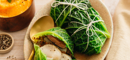 Chou farci foie gras et noix de Saint-Jacques