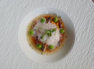 Tomate, brebis, ventrèche de Bigorre, petit pois, basilic