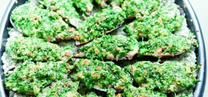 Gratin de moules aux champignons