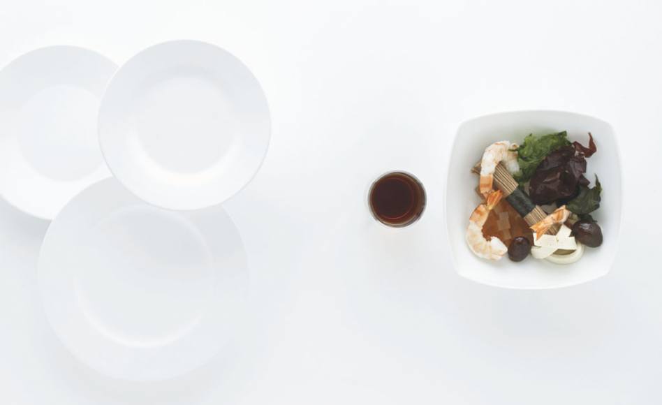 Consommé “sumashi”, gambas et tofu iodé