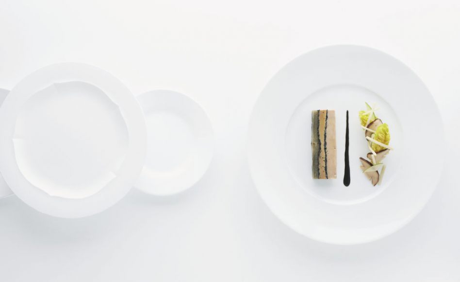 Poule faisane, artichaut, foie gras, truffe noire par Alain Ducasse