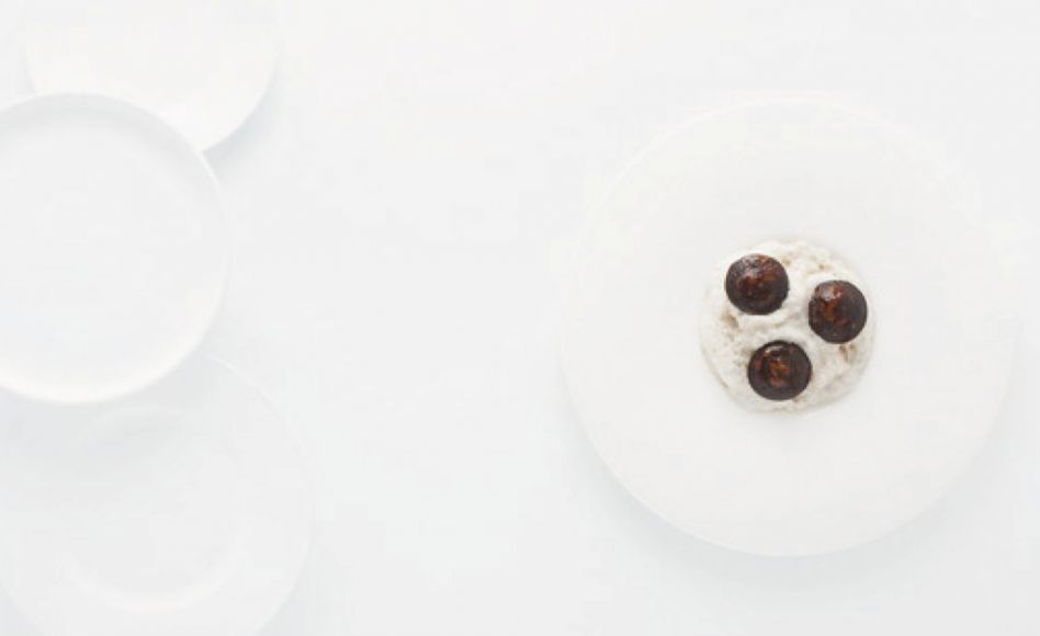 Ravioles de chocolat caramélisées, nuage de fèves de cacao à la vanille